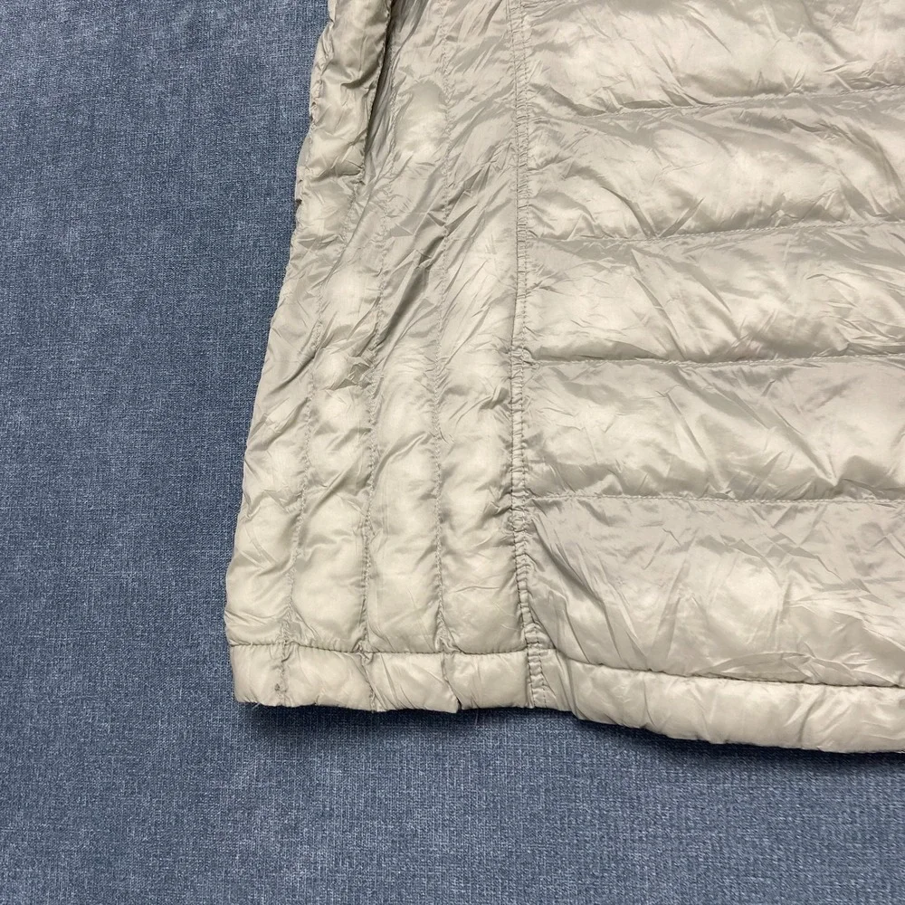 32 Degrees Heat Down Puffer Vest Womens L Gray Nylon Full Zip Mock Neck Casual